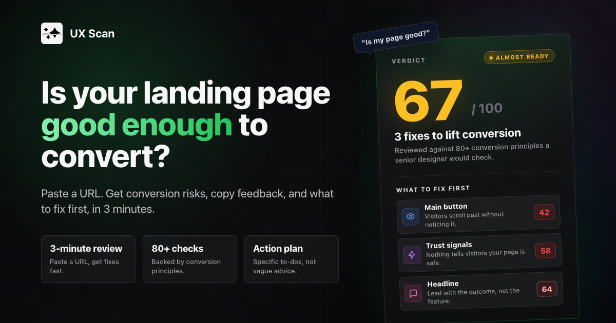 UX Scan - Spot UX Issues Before Your Users Do